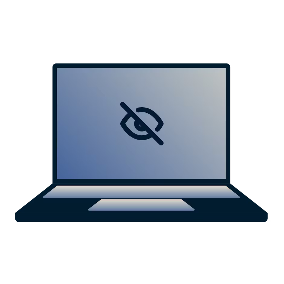 Ordinateur portable avec accès bloqué au contenu et aux applications.